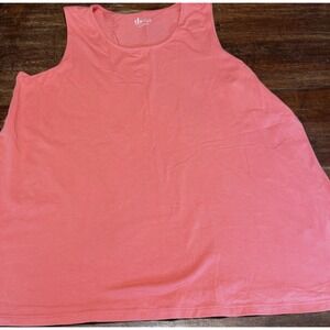 D & Co Womens Tank Top  Round Neck Sleeveless Stretch Woman Size XL Pink